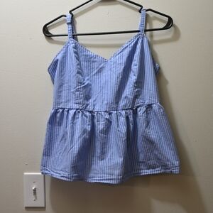Old Navy Light Blue Striped Camisole Size M Summer Beach Vacation Tropical
